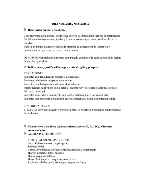 Dieta blanda caracteristicas pdf Dieta blanda caracteristicas pdf
